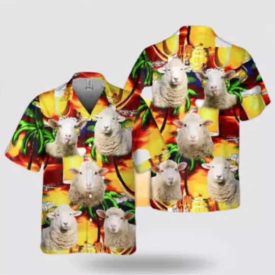 Discover Sheep Drink Beer 3D Hawaiian Shirt - Gift For Men And Women