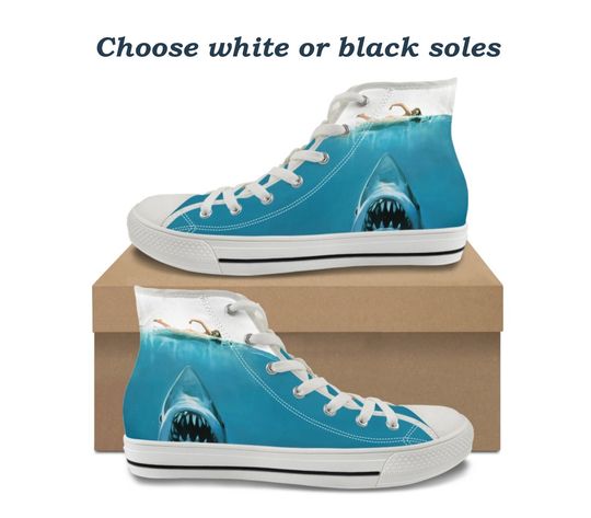 Discover Jaws Movie Canvas High Top Shoes - Shark Attack Style Sneakers
