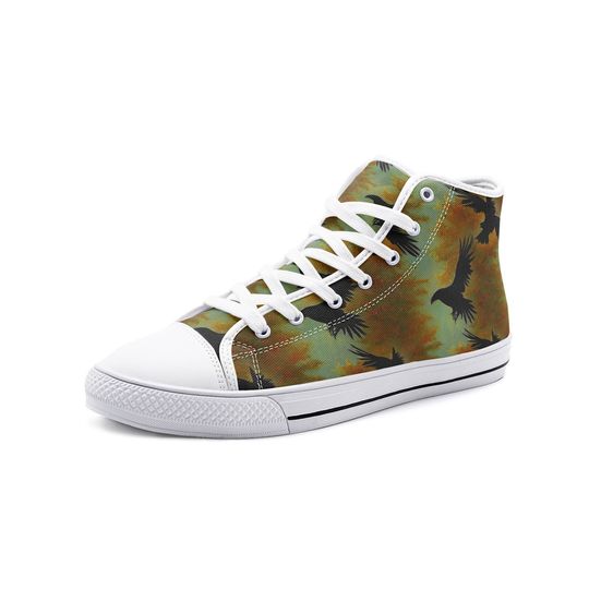 Discover Ravens in the Woods, Mystique, Unisex High Top Canvas Shoes