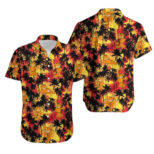 Discover Garfield Aloha 3D Printed Hawaiian Shirt