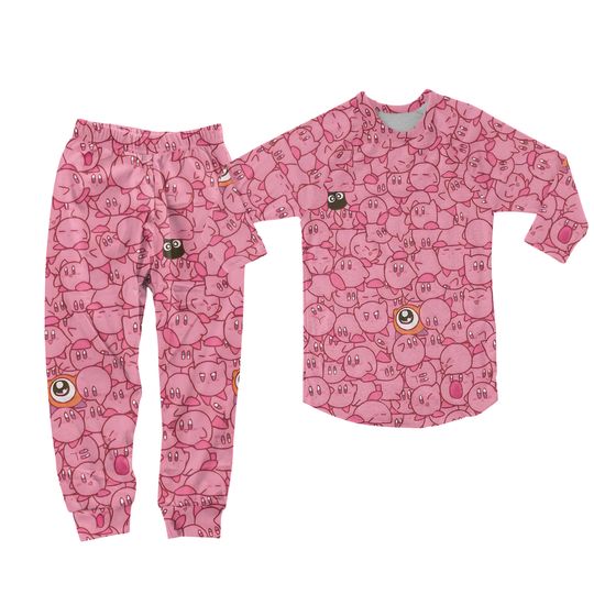 Discover Kirby Cute Pink Matching Christmas Pajamas Set