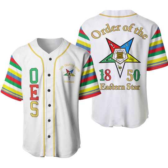 Discover Custom Name Chapter Order of the Eastern Star Masonic Baseball Jersey