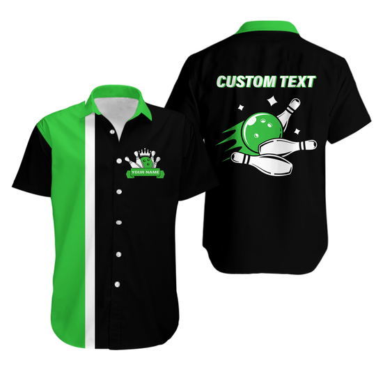 Discover Custom Name Bowling Strike Bowling Team Aloha Hawaiian Shirt