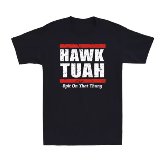 Discover Hawk Tuah Shirt Hawk Tuuh Spit On That Thang Funny Quote Vintage Men's T-Shirt
