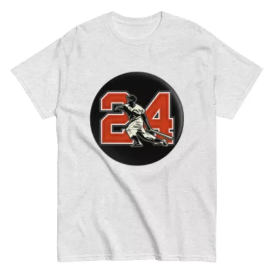 Discover Willie Mays 24 Ash Grey T-Shirt