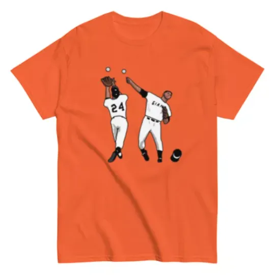 Discover Willie Mays The Catch Orange T-Shirt