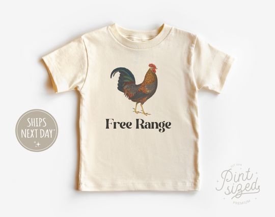 Discover Free Range Chicken Baby Shirt - Farm Animal Kids Shirt - Cute Country Kid Natural Baby Tee