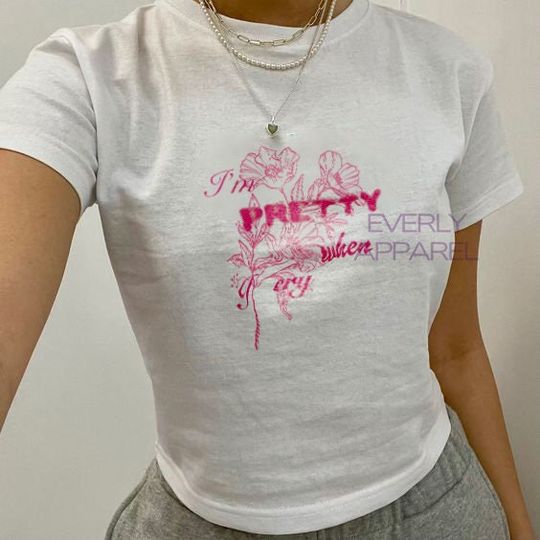 Discover Im Pretty When I Cry Baby Tee Olivia Rodrigo Crop Top All
