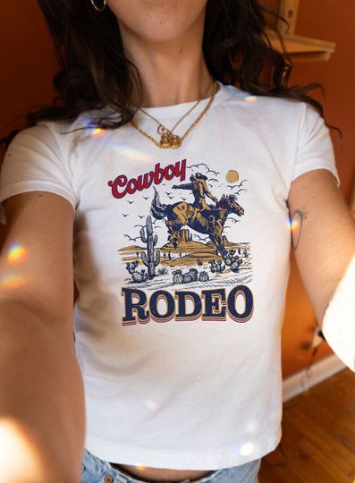Discover Cowboy Rodeo Women Baby Tee, Cute Trendy Baby Tee