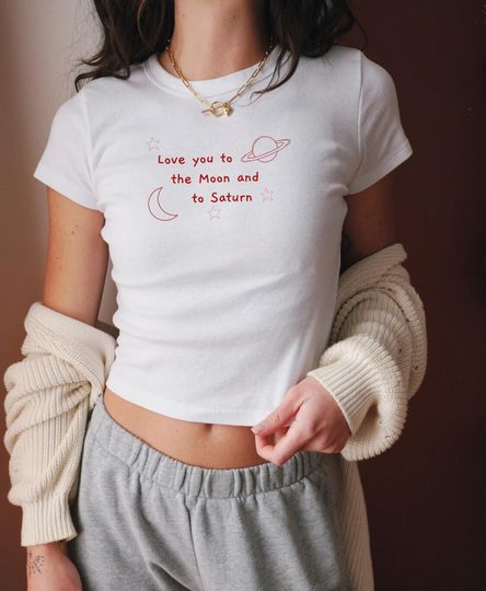Discover Love You to the Moon and Saturn Baby Tee - Graphic Design