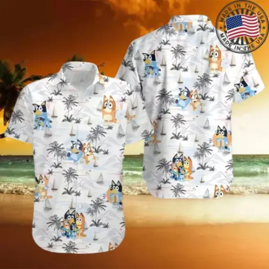 Discover Funny BlueyDad Family Hawaiian Shirt