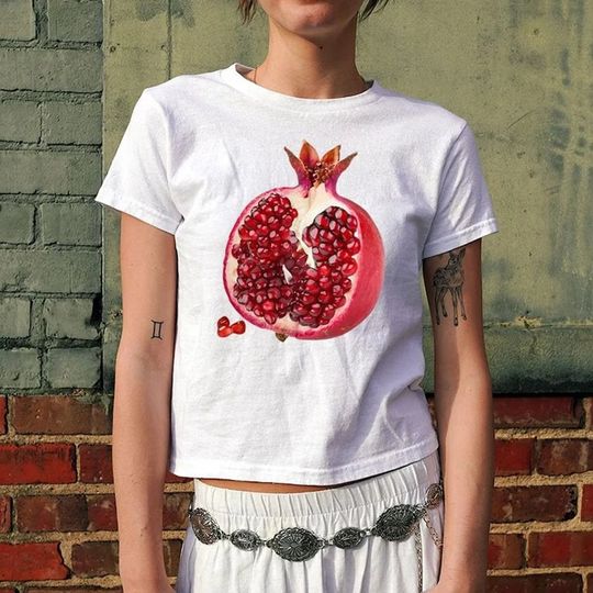 Discover Pomegranate graphic Baby Tee - Fruit Design
