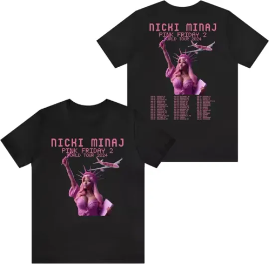 Discover Minaj Shirt Pink Friday (2) 2024 World Tour Shirt 90's Vintage Rappe Hip Hop