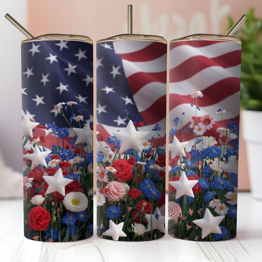 Discover Tumbler Wrap American Flag Sublimation Design Independence Day