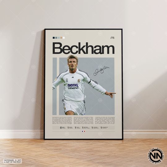 Discover David Beckham Poster, England Footballer Print, Sports Poster, Football Player Poster