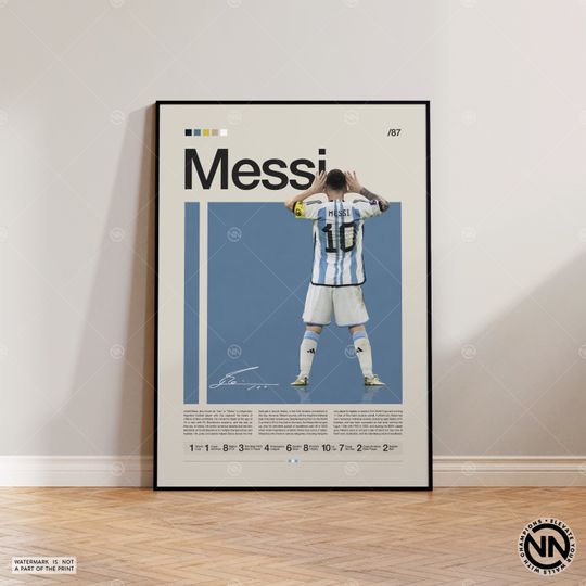 Discover Lionel Messi Poster, Argentina Soccer Print, Sports Poster, Football Player Poster