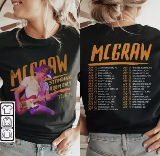 Discover Tim McGraw Music Shirt, Tim McGraw 2024 Tour Standing Room Only T-Shirt