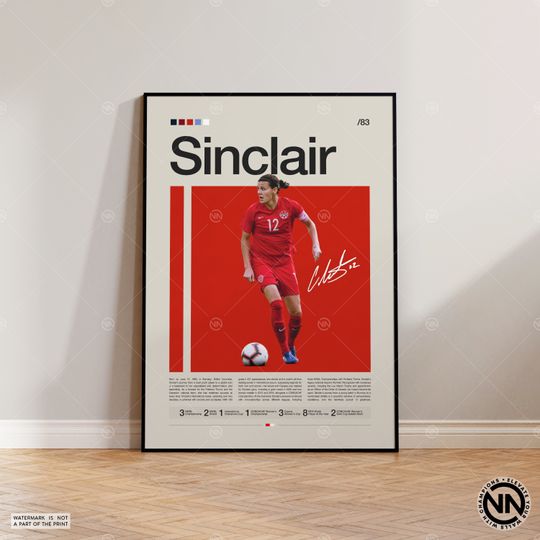 Discover Christine Sinclair Poster, Canadian Woman Soccer Player, Sports Poster