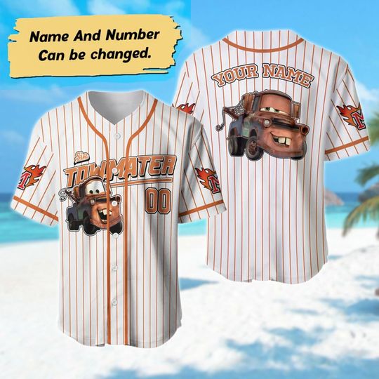 Discover Personalized Mater Car Orange Baseball Jersey
