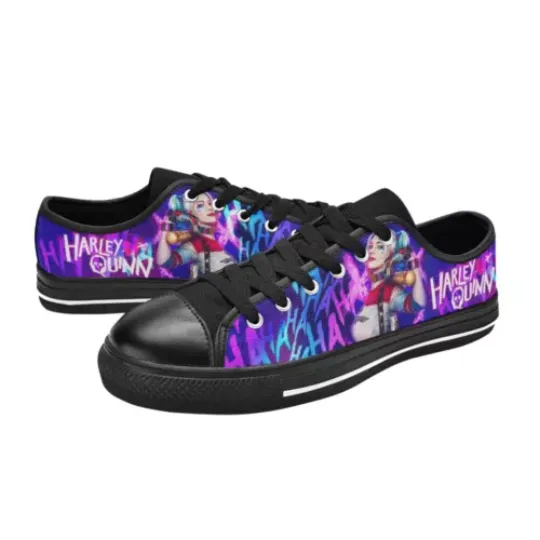 Discover Harley Quinn Canvas Sneakers Low Top Shoes