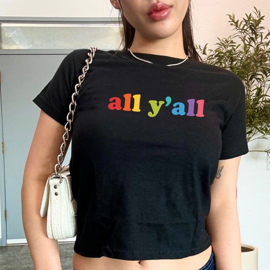 Discover Y'all Rainbow Pride Baby Tee