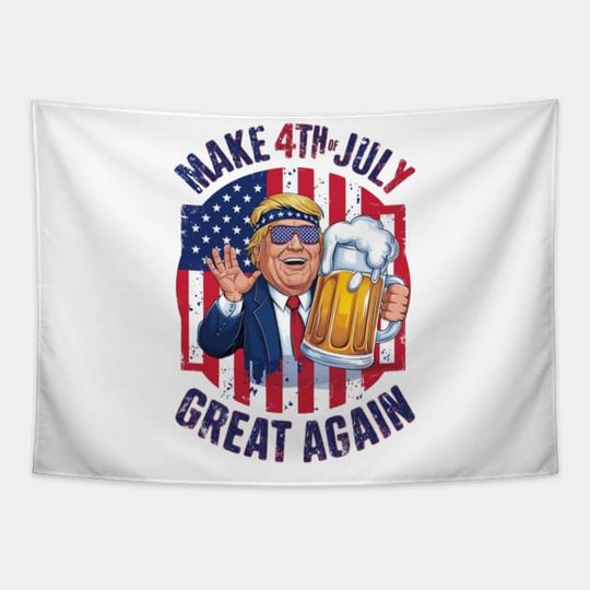 Discover Trump Make 4th of July Great Again - 4th Of July Trump 2024 - Tapestry