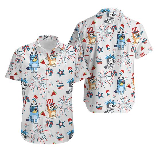 Discover BIuey 4Th Of July Hawaiian Shirt