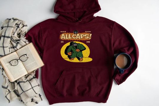 Discover Madlib Dooom All Caps Hoodie, Mf Dooom Sweatshirt, hip hop sweatshirt