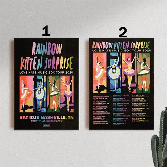 Discover Rainbow Kitten Surprise Love Hate Music Box Tour 2024 Poster, Decor Home, Gift Poster, Tour 2024 Poster