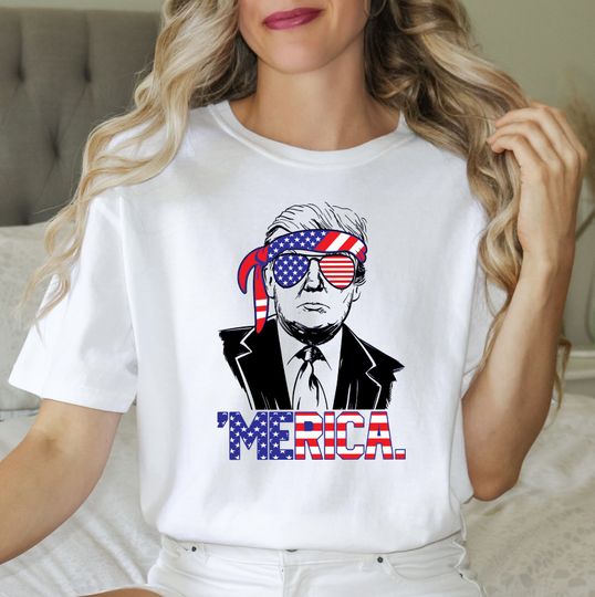 Discover Trump Merica - , 4th of July, American Flag shirt, Memorial day,  Make July 4th great again