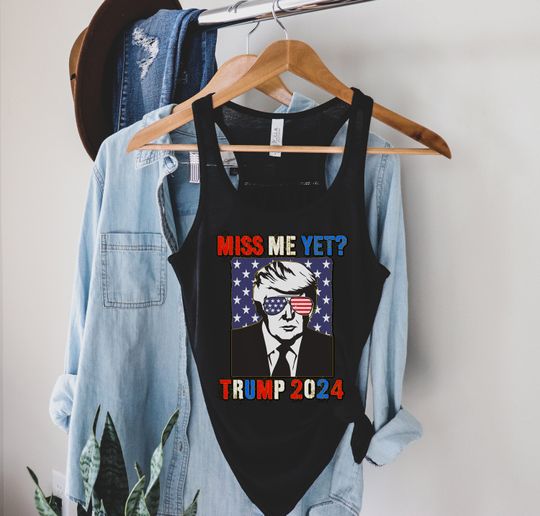 Discover Funny Trump 2024 Patriotic American Flag Tank Womens