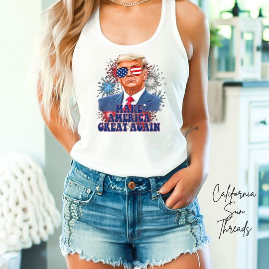 Discover Trump Make America Great Again Tank, Fourth of July Summer