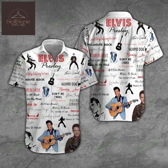 Discover Elvis Presley Button Up Hawaiian Shirt