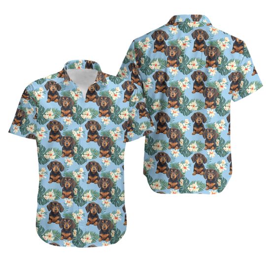 Discover Dachshund Hawaiian Button-Up Shirt
