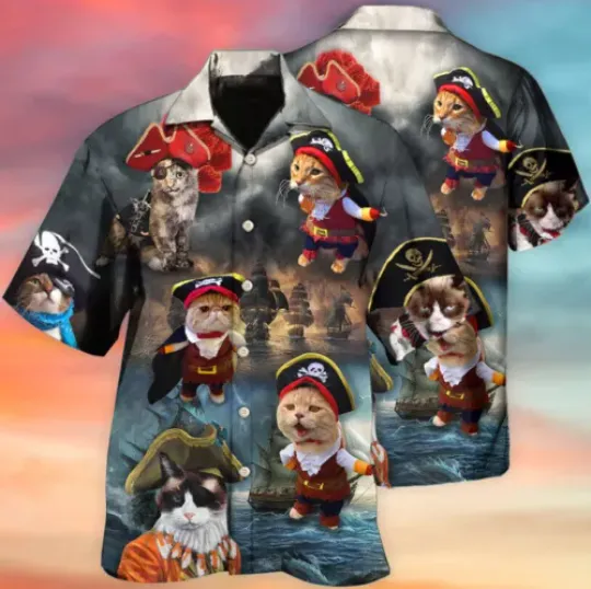 Discover Pirate Cat Style So Cute 3D HAWAII SHIRT