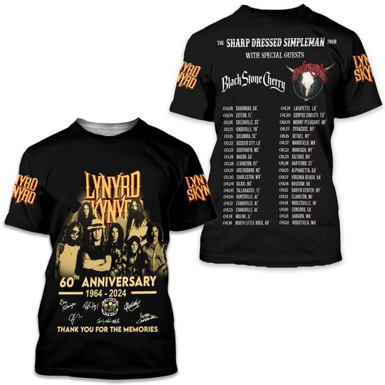 Discover Lynyrd Skynyrd ZZ Top Tour 2024 T-shirt