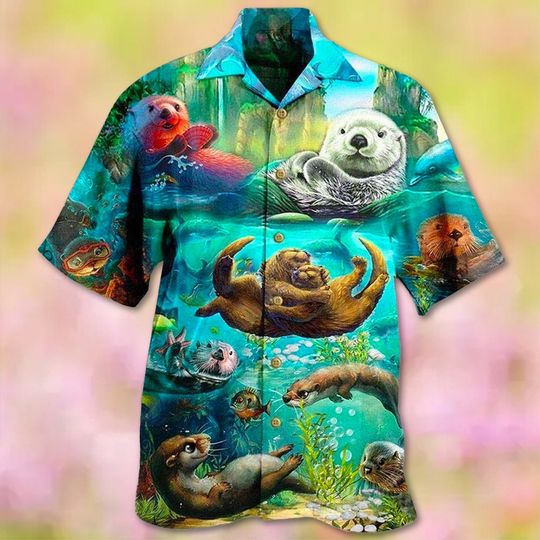 Discover Otter In The Ocean Hawaiian Shirt, Sea Otter Hawaii Shirt