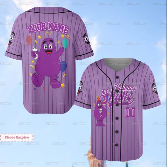 Discover Grimace Shake Jersey, Personalized Grimace Baseball Jersey