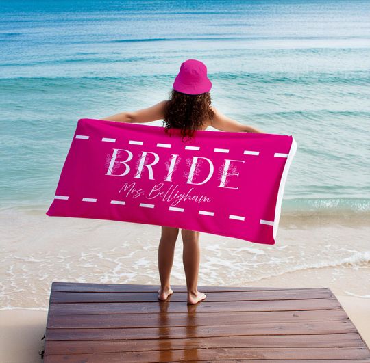 Discover Custom Bride / Bridesmaid Beach Towel, Personalized Name Bath Pool Towel