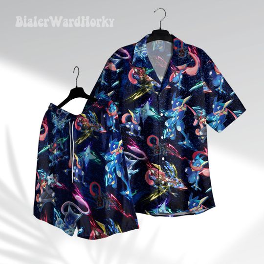 Discover Greninja Aloha Shirt - Stylish Water Type Hawaiian Shirt for Anime Fans