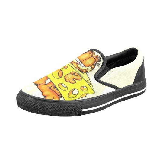 Discover Unisex Garfield Cheese Love Cartoon Custom Slip Ons