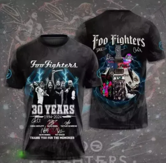 Discover FF Band Fighters 30 Years 1994-2024 Thank You 3D T-shirt