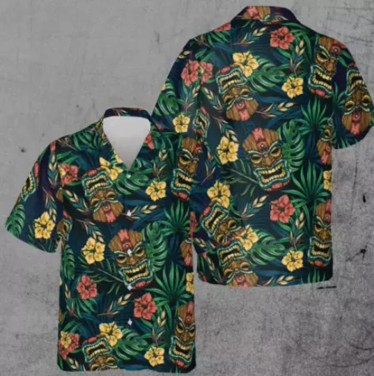 Discover Floral Tiki Tropical Forest Aloha Hawaiian Shirt Summer Beach Aloha
