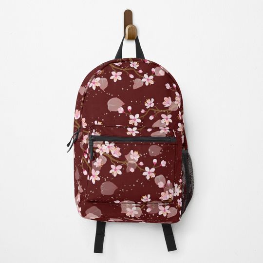 Discover Pretty Japanese Cherry Blossom Floral Seamless Backpack