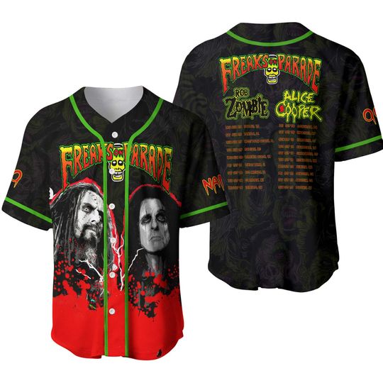 Discover Freaks On Parade Rob Zombie Alice Cooper Baseball Jersey