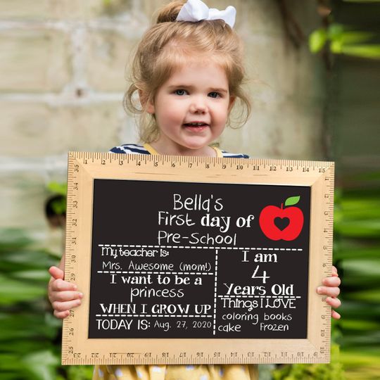 Discover First and Last Day of School Chalkboard for Kindergarten