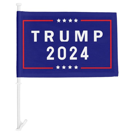 Discover Trump 2024 Red White and Blue Car Flag