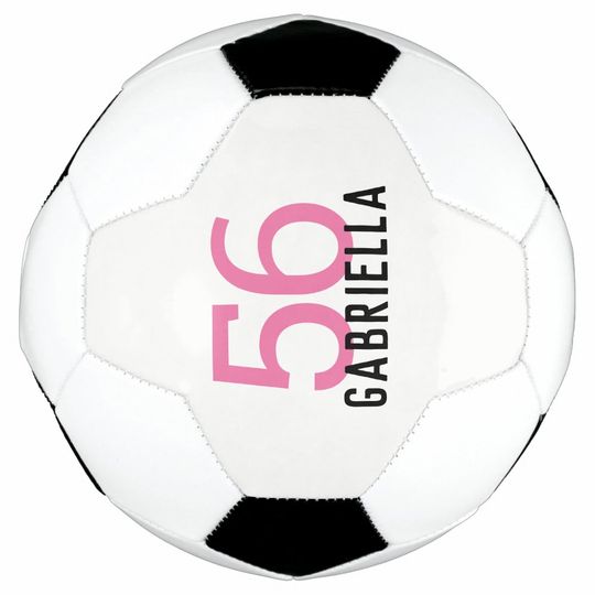 Discover Custom Name Personalized Number Girls Pink Soccer Ball