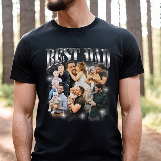Discover Dad Customized Bootleg Shirt, Custom Dad T shirt, Custom Photo Shirt