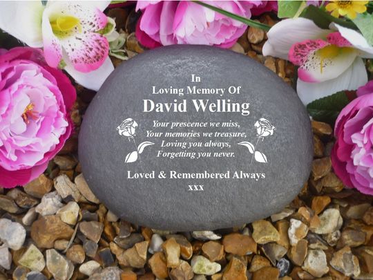 Discover Personalised Pebble (Stone Effect) Large - Weatherproof - Personalised  - Rose